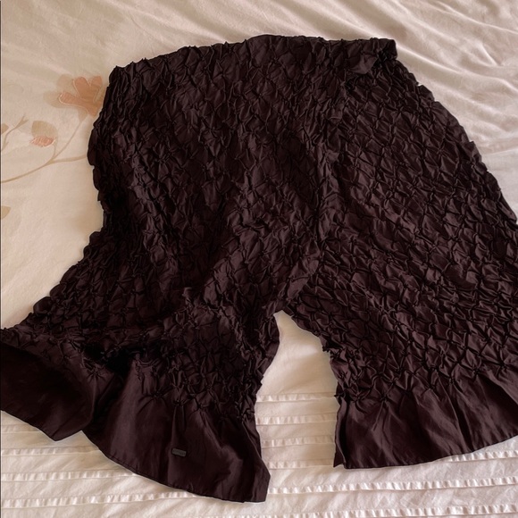 Dosa Accessories - NWOT Dosa Textured Crinkle Silk Brown Scarf